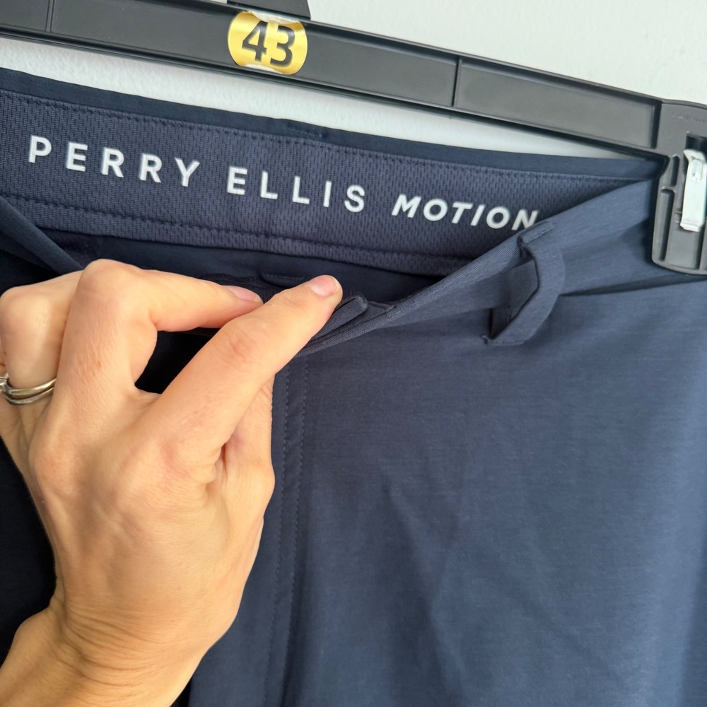 A11 Perry Ellis Motion Mens Navy Blue Performance Stretch Tech Golf Shorts Sz 38 - Picture 7 of 9
